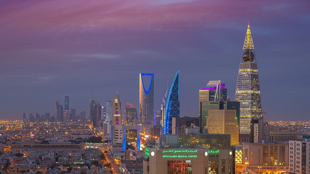 Riyadh skyline at dusk